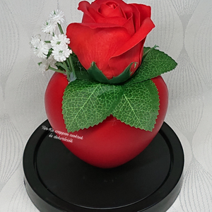 Szappanrózsa búrában - otthon & életmód - virágdekoráció - virágdíszek - asztali virágdísz - Meska.hu