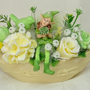 Tündéres szappanvirág csokor csónak alakú kaspóban , Otthon & Életmód, Virágdekoráció, Virágdíszek, Virágdísz kaspóban, Virágkötés, MESKA