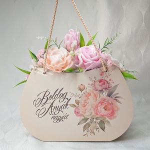 Szappanvirágok Anyák napi fa táskában - otthon & életmód - virágdekoráció - virágok - virágbox - Meska.hu