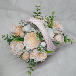 Különleges nagy szappanvirág csokor kosárban  - otthon & életmód - virágdekoráció - virágok - virágcsokor - Meska.hu