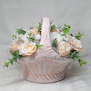 Különleges nagy szappanvirág csokor kosárban  - otthon & életmód - virágdekoráció - virágok - virágcsokor - Meska.hu