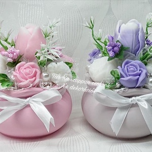 Rózsaszín és lila szappanvirág csokrok  - Meska.hu