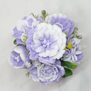 Szappanvirág csokor pöttyös kaspóban  - otthon & életmód - virágdekoráció - virágok - virágbox - Meska.hu