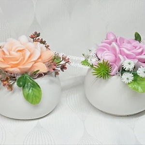 Szappanvirágok kis kaspóban  - Meska.hu