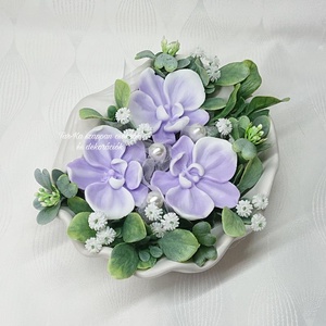 Szappanvirágok kagylóban (orchidea)  - otthon & életmód - virágdekoráció - virágdíszek - asztali virágdísz - Meska.hu