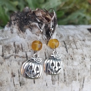 Mosolygó tök - ékszer - fülbevaló - lógó fülbevaló - Meska.hu