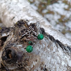 Essential 316L � Malachit No.14 - ékszer - fülbevaló - lógó fülbevaló - Meska.hu