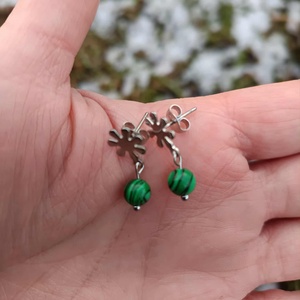 Essential 316L � Malachit No.14 - ékszer - fülbevaló - lógó fülbevaló - Meska.hu