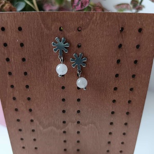 Essential 316L � Rose quartz No.12, Ékszer, Fülbevaló, Lógó fülbevaló, Ékszerkészítés, MESKA