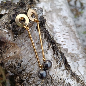 Essential 316L � Hematit Nr.6 - ékszer - fülbevaló - lógó fülbevaló - Meska.hu