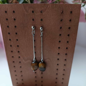 Essential 316L � Tiger Eye Nr.5, Ékszer, Fülbevaló, Lógó fülbevaló, Ékszerkészítés, MESKA