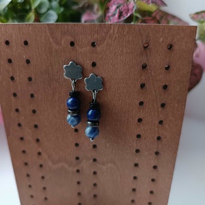 Essential 316L � Lapis Lazuli-Sodalite No.1, Ékszer, Fülbevaló, Lógó fülbevaló, Ékszerkészítés, MESKA