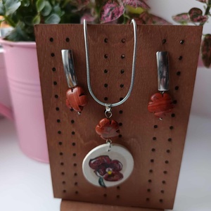 Secret Garden Bloom - Red Jasper szett Nr. 1, Ékszer, Ékszerszett, Ékszerkészítés, MESKA