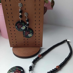 Secret Garden Bloom - Papaver Rouge Achat szett Nr. 08 - ékszer - ékszerszett - Meska.hu