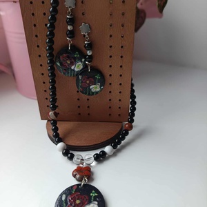 Secret Garden Bloom - Papaver Rouge Achat szett Nr. 08 - ékszer - ékszerszett - Meska.hu