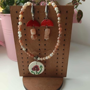 Secret Garden Bloom - Papaver Rouge Tourmaline szett Nr. 09 - ékszer - ékszerszett - Meska.hu