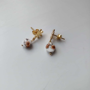 Essential 316L � Ceramic beads - orange No.23 - ékszer - fülbevaló - lógó fülbevaló - Meska.hu