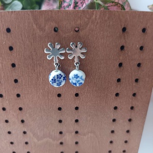 Essential 316L � Ceramic beads - blue No.24, Ékszer, Fülbevaló, Lógó fülbevaló, Ékszerkészítés, MESKA