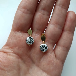 Essential 316L � Ceramic beads - black No.26 - ékszer - fülbevaló - lógó fülbevaló - Meska.hu