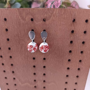 Essential 316L � Ceramic beads - red No.27, Ékszer, Fülbevaló, Lógó fülbevaló, Ékszerkészítés, MESKA