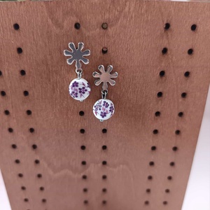 Essential 316L � Ceramic beads - lilac No.25, Ékszer, Fülbevaló, Lógó fülbevaló, Ékszerkészítés, MESKA