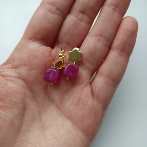 Essential 316L � Tourmaline - pink No.28 - ékszer - fülbevaló - lógó fülbevaló - Meska.hu