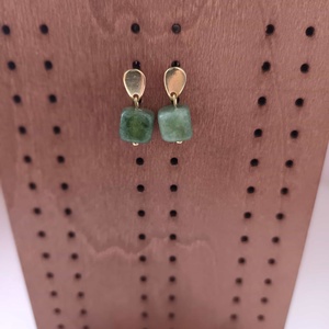 Essential 316L � Tourmaline - green No.29 - ékszer - fülbevaló - lógó fülbevaló - Meska.hu