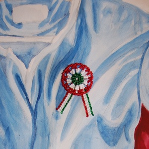 Klasszikus kokárda gyöngyből  - ékszer - kitűző és bross - kitűző - Meska.hu