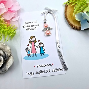 Angyalkás könyvjelző ajándékkártyán - Ajándék óvó néninek - könyv & zene - könyvjelző - Meska.hu