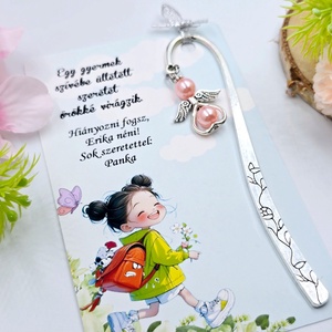 Angyalkás könyvjelző ajándékkártyán - Ajándék óvó néninek - könyv & zene - könyvjelző - Meska.hu