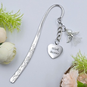 Fehér angyalkás, egyedi felirattal gravírozott könyvjelző, Könyv & Zene, Könyvjelző, Gyöngyfűzés, gyöngyhímzés, Ékszerkészítés, MESKA