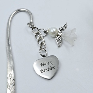 Fehér angyalkás, egyedi felirattal gravírozott könyvjelző - könyv & zene - könyvjelző - Meska.hu