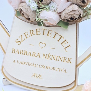 Ajándék óvó néninek, tanító néninek - selyemvirágokkal díszített egyedi feliratos öntözőkanna 12. - otthon & életmód - dekoráció - dísztárgy - Meska.hu