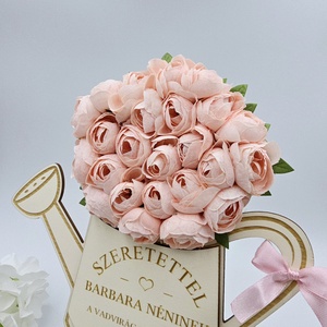 Ajándék óvó néninek, tanító néninek - selyemvirágokkal díszített egyedi feliratos öntözőkanna 13. - Meska.hu