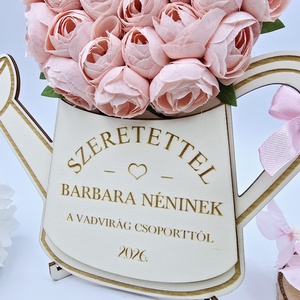 Ajándék óvó néninek, tanító néninek - selyemvirágokkal díszített egyedi feliratos öntözőkanna 13. - otthon & életmód - dekoráció - dísztárgy - Meska.hu