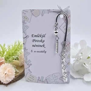 Ajándék matematikatanároknak ballagásra, pedagógusnapra, tanév végére - Könyvjelző vonalzó charmmal, ajándékkártyán, Könyv & Zene, Könyvjelző, Gyöngyfűzés, gyöngyhímzés, Ékszerkészítés, MESKA