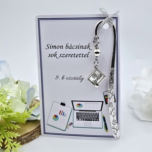 Informatika tanároknak ajándékballagásra, pedagógusnapra tanév végére - Könyvjelző best teacher charmmal, ajándékkártyán, Könyv & Zene, Könyvjelző, Gyöngyfűzés, gyöngyhímzés, Ékszerkészítés, MESKA