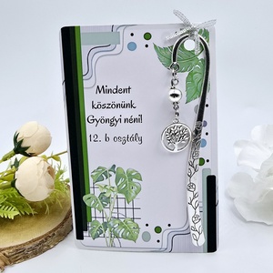 Ajándék biológiatanároknak ballagásra, pedagógusnapra, tanév végére - Könyvjelző életfa charmmal, ajándékkártyán, Könyv & Zene, Könyvjelző, Gyöngyfűzés, gyöngyhímzés, Ékszerkészítés, MESKA