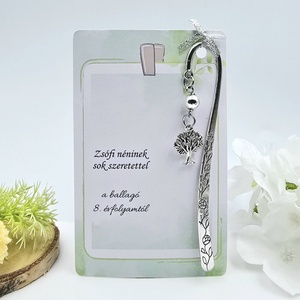 Biológia tanároknak ajándék ballagásra, pedagógusnapra, tanév végére - Könyvjelző életfa charmmal, ajándékkártyán, Könyv & Zene, Könyvjelző, Gyöngyfűzés, gyöngyhímzés, Ékszerkészítés, MESKA