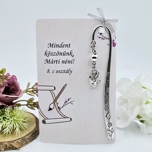 Ajándék rajztanároknak ballagásra, pedagógusnapra, tanév végére - Könyvjelző rajzkészlet charmmal, ajándékkártyán, Könyv & Zene, Könyvjelző, Gyöngyfűzés, gyöngyhímzés, Ékszerkészítés, MESKA