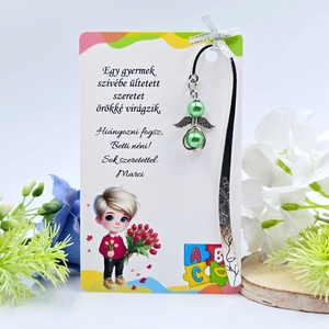 Óvó néniknek ajándék - Angyalkás könyvjelző ajándékkártyán - Meska.hu
