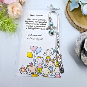 Óvó néninek ajándék - Angyalkás könyvjelző ajándékkártyán  - könyv & zene - könyvjelző - Meska.hu