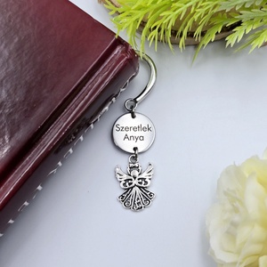 Gravírozott könyvjelző egyedi felirattal, angyalkával - könyv & zene - könyvjelző - Meska.hu