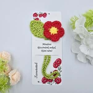 Óvó néninek, tanító néninek ajándék - Virágos könyvjelző ajándékkártyával - könyv & zene - könyvjelző - Meska.hu