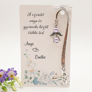 Anyák napi ajándék - Angyalkás könyvjelző ajándékkártyán - A szeretet anya és gyermeke között örökké tart, Könyv & Zene, Könyvjelző, Ékszerkészítés, MESKA