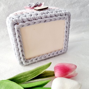 Horgolt tárolókosár egyedi felirattal. Ajándék anyák napjára - otthon & életmód - tárolás & rendszerezés - tárolókosár - Meska.hu