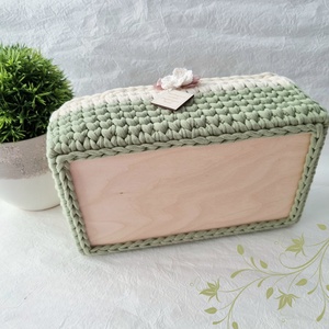 Horgolt tárolókosár egyedi felirattal. Ajándék anyák napjára - otthon & életmód - tárolás & rendszerezés - tárolókosár - Meska.hu