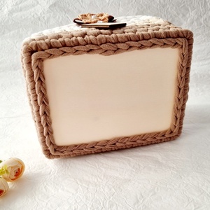 Horgolt tárolókosár egyedi felirattal. Ajándék anyák napjára - otthon & életmód - tárolás & rendszerezés - tárolókosár - Meska.hu