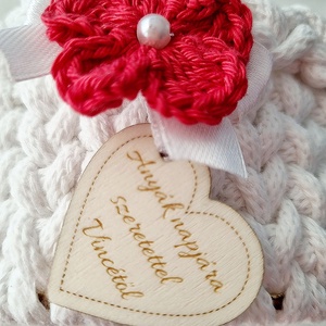 Horgolt tárolókosár egyedi felirattal. Ajándék anyák napjára - otthon & életmód - tárolás & rendszerezés - tárolókosár - Meska.hu