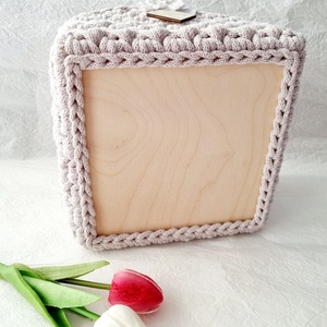 Horgolt tárolókosár egyedi felirattal. Ajándék anyák napjára - otthon & életmód - tárolás & rendszerezés - tárolókosár - Meska.hu